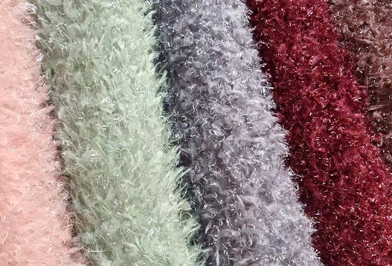 400mg*155cm Bright silk down curly velvet fabric suitable for bags/hats