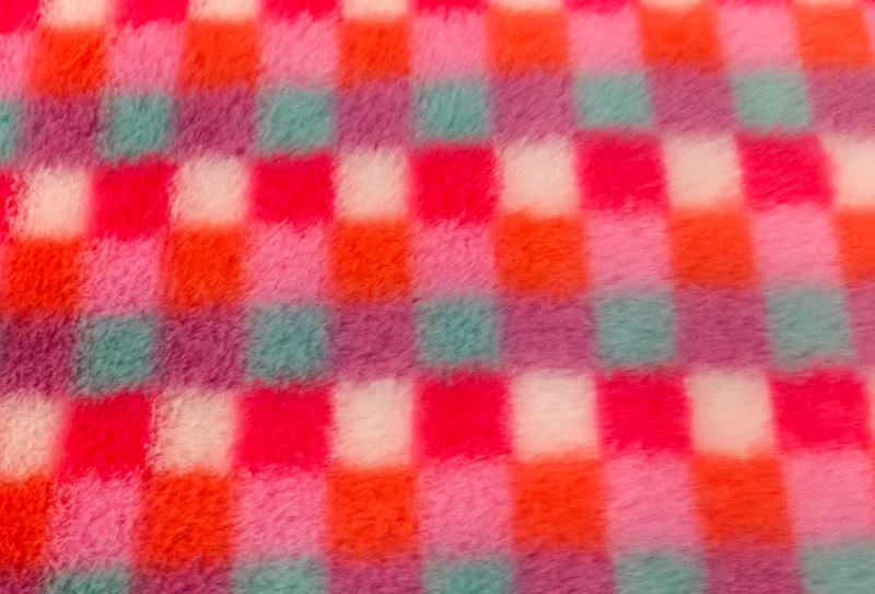 500mg 160cm Colorful plaid rabbit fur print plush fabric 500mg 160cm Colorful plaid rabbit fur print plush fabric