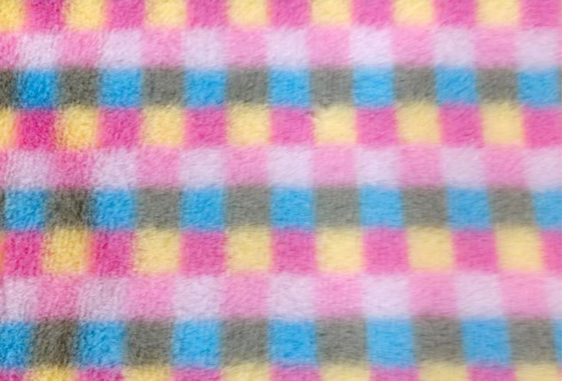 500mg 160cm Colorful plaid rabbit fur print plush fabric 500mg 160cm Colorful plaid rabbit fur print plush fabric