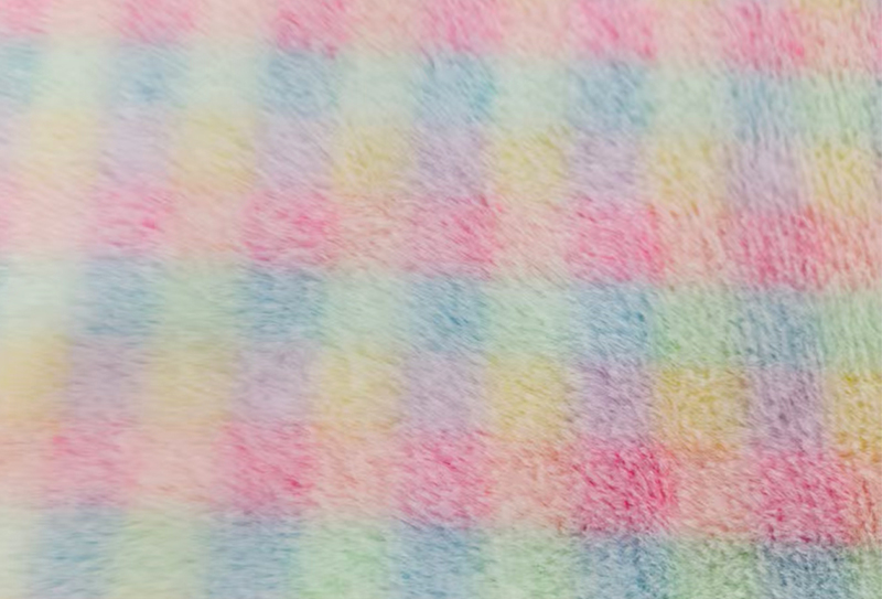 500mg 160cm Colorful plaid rabbit fur print plush fabric 500mg 160cm Colorful plaid rabbit fur print plush fabric