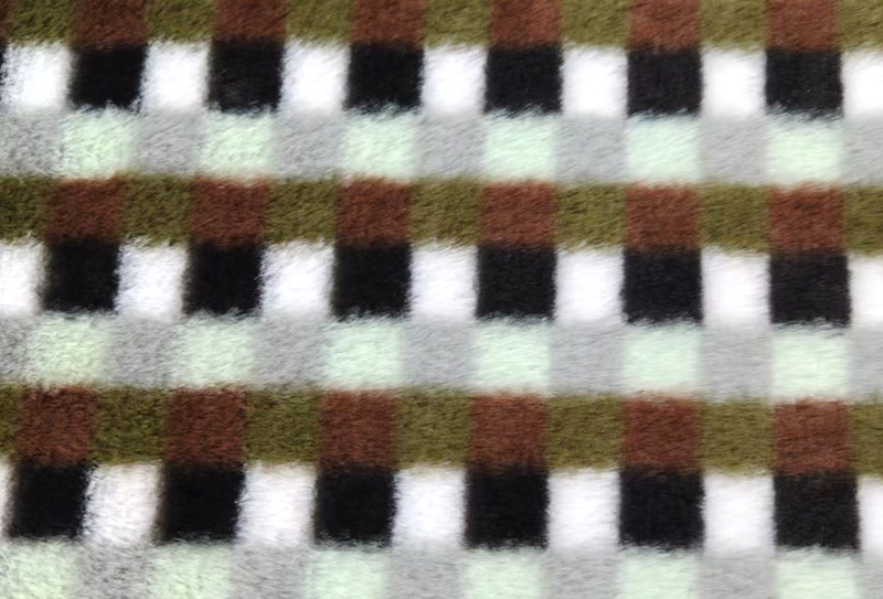 500mg 160cm Colorful plaid rabbit fur print plush fabric 500mg 160cm Colorful plaid rabbit fur print plush fabric