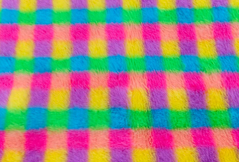 500mg 160cm Colorful plaid rabbit fur print plush fabric 500mg 160cm Colorful plaid rabbit fur print plush fabric