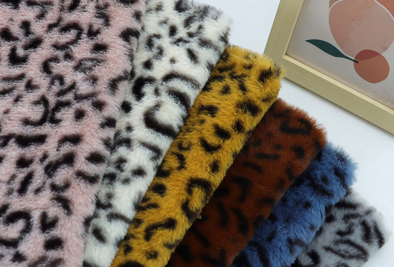500mg*160cm Leopard loop rabbit fur print plush fabric