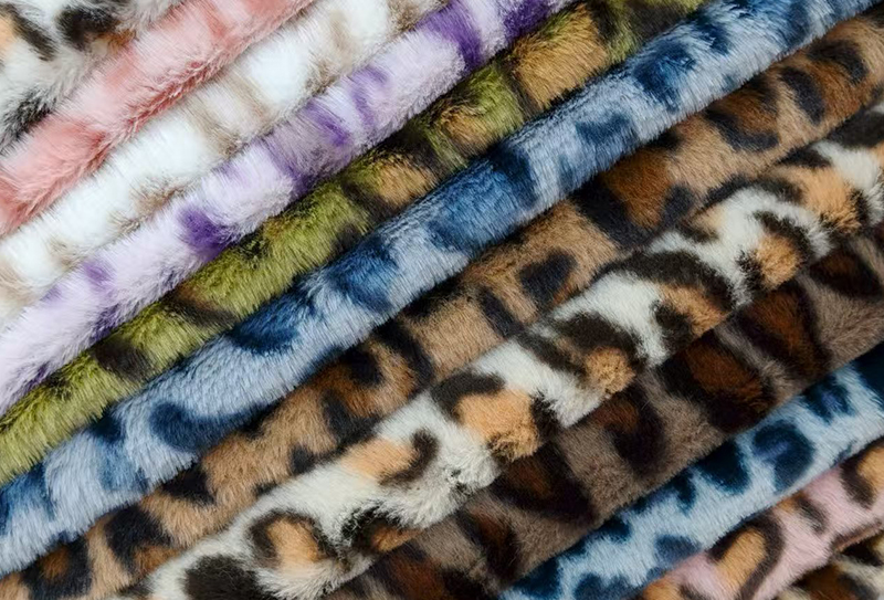 500mg 160cm Leopard rabbit fur print plush fabric