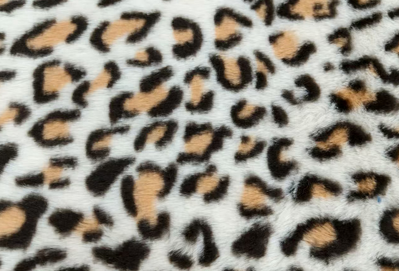 500mg 160cm Leopard rabbit fur print plush fabric