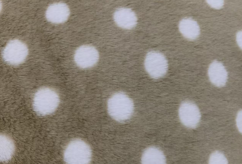 500mg 160cm Rabbit fur printed polka dot fabric