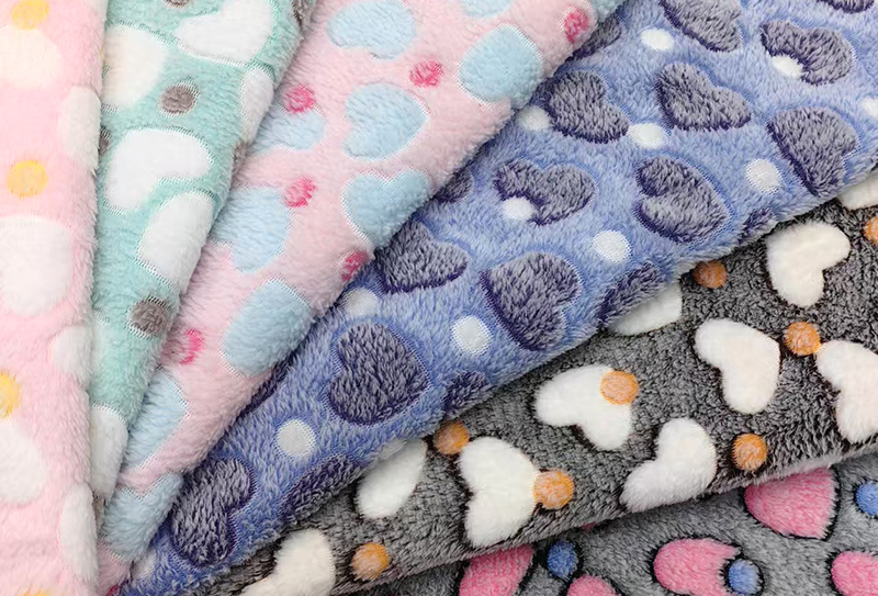 230gsm 160cm Double-sided flannel 3D printed plush fabric